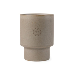 Copo de barro reciclado de design escandinavo de 300 ml cor bege vista com logo