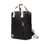 Mochila de viagem ecológica com compartimento lateral para garrafa cor preto segunda vista