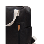 Mochila de viagem ecológica com compartimento lateral para garrafa cor preto quarta vista