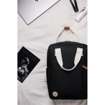 Mochila de viagem ecológica com compartimento lateral para garrafa cor preto