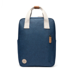 Mochila de viagem ecológica com compartimento lateral para garrafa cor azul