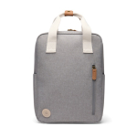 Mochila de viagem ecológica com compartimento lateral para garrafa cor cinzento