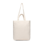 Saco com fecho de correr de lona reciclada com gramagem de 400 g/m2 cor branco-sujo quinta vista