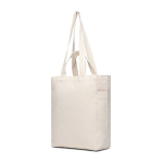 Saco com fecho de correr de lona reciclada com gramagem de 400 g/m2 cor branco-sujo sexta vista