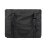 Saco max de poliéster reciclado com bolsos interiores e exteriores cor preto segunda vista