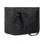 Saco max de poliéster reciclado com bolsos interiores e exteriores cor preto terceira vista