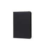 Porta-fólio ecológico com porta-canetas e bolsos, folhas A4 pautadas cor preto