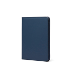 Porta-fólio ecológico com porta-canetas e bolsos, folhas A4 pautadas cor azul-marinho