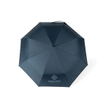 Guarda-chuva dobrável semiautomático de rPET 190T antitempestade Ø112 cor azul-marinho vista com logo