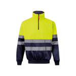 Polar extragrande de poliéster com gola alta 300 g/m2 Velilla cor amarelo segunda vista