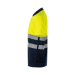 Polo de trabalho manga curta, poliéster olho perdiz 140 g/m2 Velilla cor amarelo terceira vista