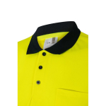 Polo de trabalho manga curta, poliéster olho perdiz 140 g/m2 Velilla cor amarelo quinta vista