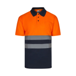 Polo de trabalho manga curta, poliéster olho perdiz 140 g/m2 Velilla cor cor-de-laranja segunda vista