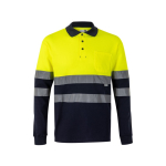 Polo de trabalho bicolor manga comprida muito visível 150 g/m2 Velilla cor amarelo segunda vista