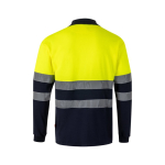 Polo de trabalho bicolor manga comprida muito visível 150 g/m2 Velilla cor amarelo