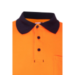 Polo de trabalho bicolor manga comprida muito visível 150 g/m2 Velilla cor cor-de-laranja sexta vista