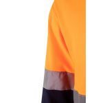 Polo de trabalho bicolor manga comprida muito visível 150 g/m2 Velilla cor cor-de-laranja oitava vista