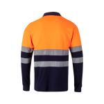 Polo de trabalho bicolor manga comprida muito visível 150 g/m2 Velilla cor cor-de-laranja