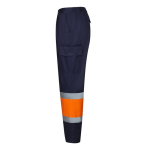Calças de trabalho unissexo de algodão e poliéster 190 g/m2 Velilla cor cor-de-laranja terceira vista