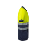 Polo de trabalho piqué bicolor de manga curta 150 g/m2 Velilla cor amarelo quarta vista