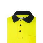 Polo de trabalho piqué bicolor de manga curta 150 g/m2 Velilla cor amarelo sexta vista