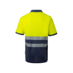 Polo de trabalho piqué bicolor de manga curta 150 g/m2 Velilla cor amarelo