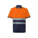 Polo de trabalho piqué bicolor de manga curta 150 g/m2 Velilla cor cor-de-laranja segunda vista