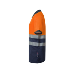 Polo de trabalho piqué bicolor de manga curta 150 g/m2 Velilla cor cor-de-laranja terceira vista