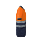 Polo de trabalho piqué bicolor de manga curta 150 g/m2 Velilla cor cor-de-laranja quarta vista