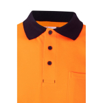 Polo de trabalho piqué bicolor de manga curta 150 g/m2 Velilla cor cor-de-laranja sexta vista