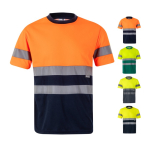 T-shirt trabalho técnica, poliéster alta visibilidade 140 g/m2 Velilla varias cores