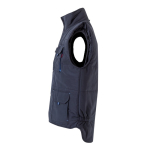 Colete trabalho multibolsos poliéster fecho de correr 120 g/m2 Velilla cor azul-claro terceira vista