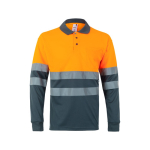 Polo de trabalho extragrande manga comprida poliéster 160 g/m2 Velilla cor cor-de-laranja segunda vista