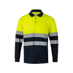 Polo de trabalho bicolor extragrande, manga comprida 160 g/m2 Velilla cor amarelo segunda vista