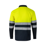 Polo de trabalho bicolor extragrande, manga comprida 160 g/m2 Velilla cor amarelo