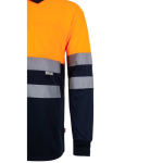 Polo de trabalho bicolor extragrande, manga comprida 160 g/m2 Velilla cor cor-de-laranja sexta vista