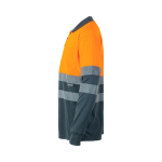 Polo de trabalho manga comprida fluorescente 160 g/m2 Velilla cor cor-de-laranja terceira vista