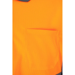 Polo de trabalho manga comprida fluorescente 160 g/m2 Velilla cor cor-de-laranja sétima vista