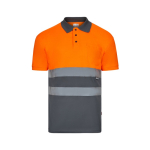 Polo de trabalho extragrande de manga curta 160 g/m2 Velilla cor cor-de-laranja segunda vista
