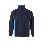 Camisola de trabalho de felpa de poliéster e algodão 260 g/m2 Velilla cor azul-claro segunda vista
