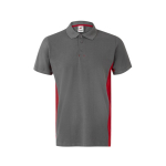 Polo de trabalho de piqué bicolor de manga curta 180 g/m2 Velilla cor vermelho segunda vista