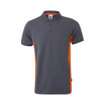 Polo de trabalho de piqué bicolor de manga curta 180 g/m2 Velilla cor cor-de-laranja segunda vista