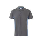 Polo de trabalho de piqué bicolor de manga curta 180 g/m2 Velilla cor azul-claro segunda vista