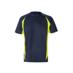 T-shirt de trabalho bicolor, de poliéster 160 g/m2 Velilla cor amarelo segunda vista