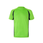T-shirt de trabalho bicolor, de poliéster 160 g/m2 Velilla cor verde segunda vista