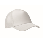 Boné de basebol de poliéster com reforço de espuma 150 g/m2 cor branco