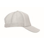 Boné de basebol de poliéster com reforço de espuma 150 g/m2 cor branco quarta vista