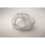 Boné de basebol de poliéster com reforço de espuma 150 g/m2 cor branco vista fotografia quinta vista