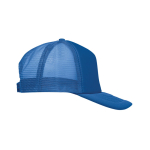 Boné de basebol de poliéster com reforço de espuma 150 g/m2 cor azul real vista lateral