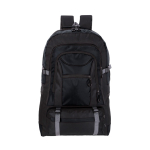 Mochila de viagem com múltiplos bolsos interiores e exteriores cor preto primeira vista